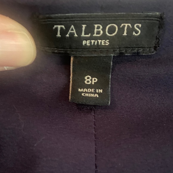 Talbots Sleeveless Navy and White Midi Dandelion Dress 8P - Picture 2 of 7